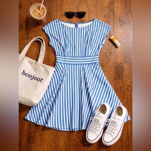 Kate Spade Blue and White Striped Casual  Dress